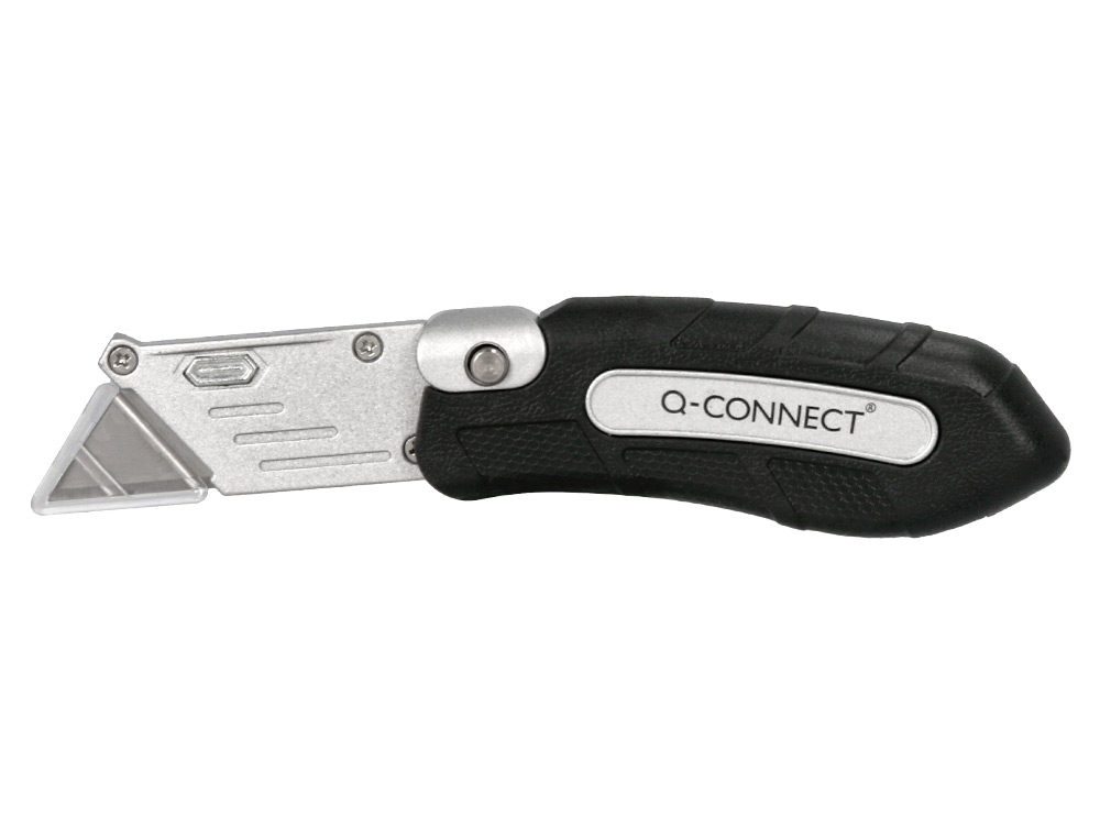 CUTTER XD-925 Q-CONNECT GOMME ET PLASTIQUE ABS LAME INTERCHANGEABLE ACIER CARBONE 19MM MECANISME CHANGEMENT FACILE