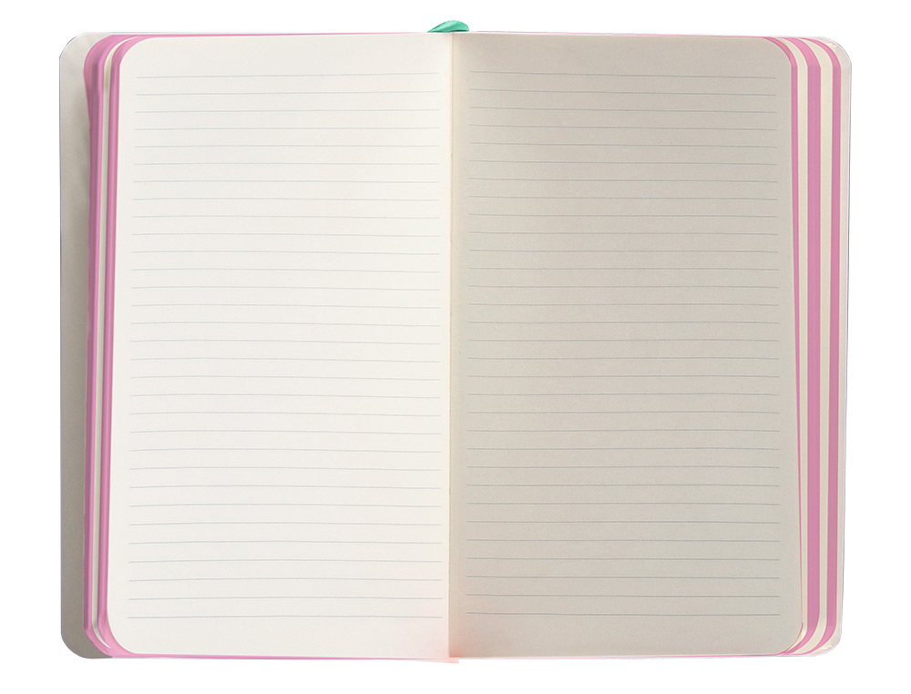 CARNET A6 ANTARTIK NOTES LIGNECOUVERTURE SOUPLE FERMETURE ELASTIQUE ROSE 200 PAGES 80GR COLORIS TURQUOISE
