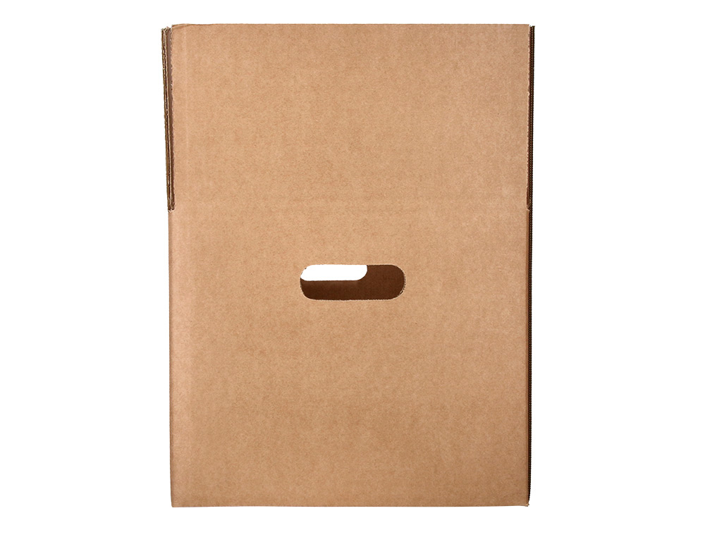 CAISSE AMERICAINE Q-CONNECT FOND AUTOMATIQUE ET POIGNEES CARTON CANNELURE 5MM 425X300X200MM COLORIS KRAFT