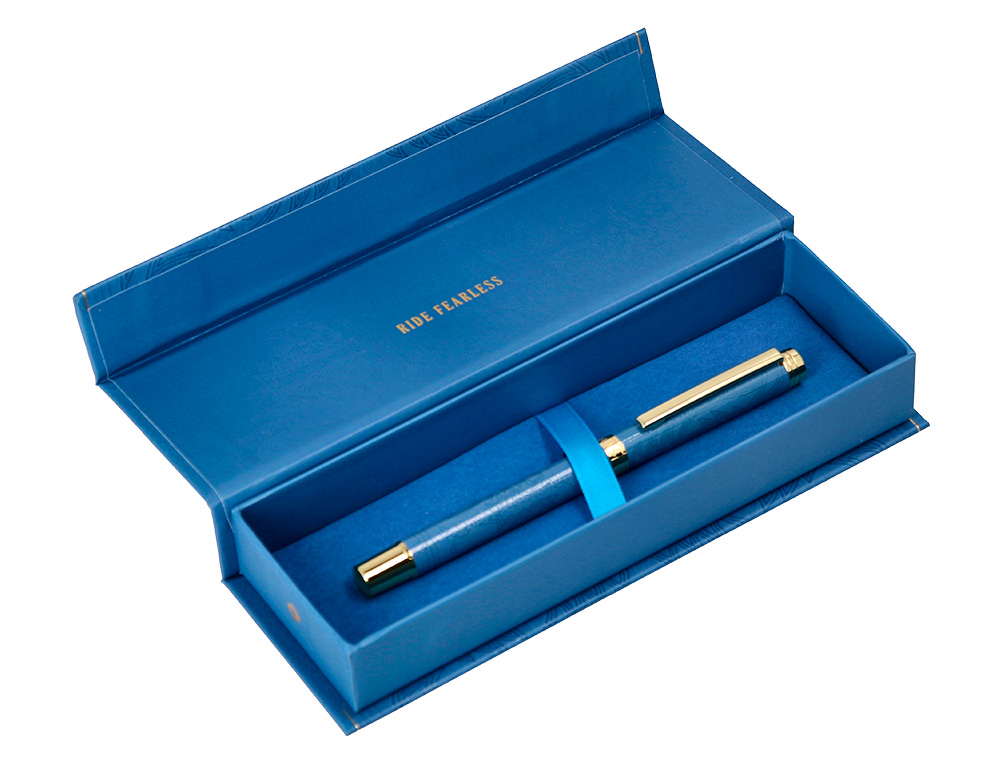 ROLLER BELIUS WILD WEST ALUMINIUM ENCRE NOIRE COLORIS BLEU MARINE DORE BOITE DESIGN
