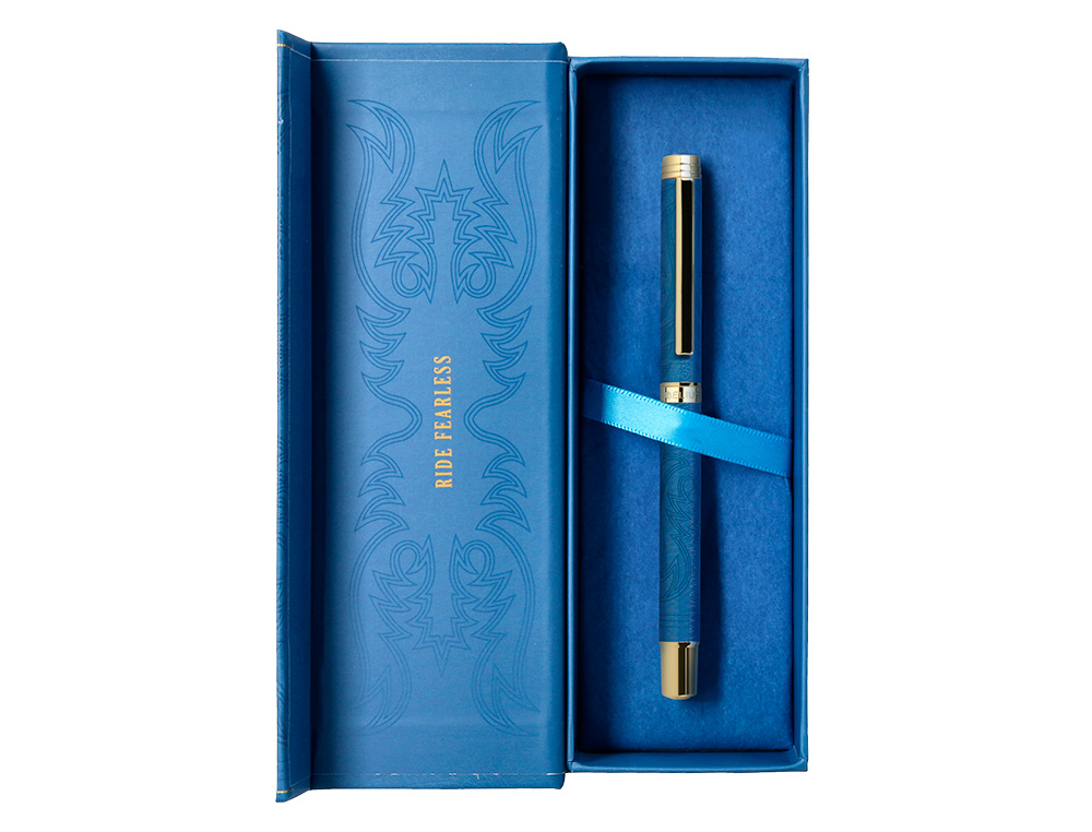 ROLLER BELIUS WILD WEST ALUMINIUM ENCRE NOIRE COLORIS BLEU MARINE DORE BOITE DESIGN