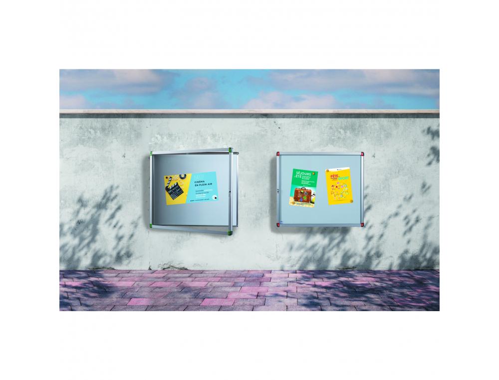 VITRINE AFFICHAGE ULMANN EXTERIEUR 95X69CM PORTE BATTANTE 9 FEUILLES A4