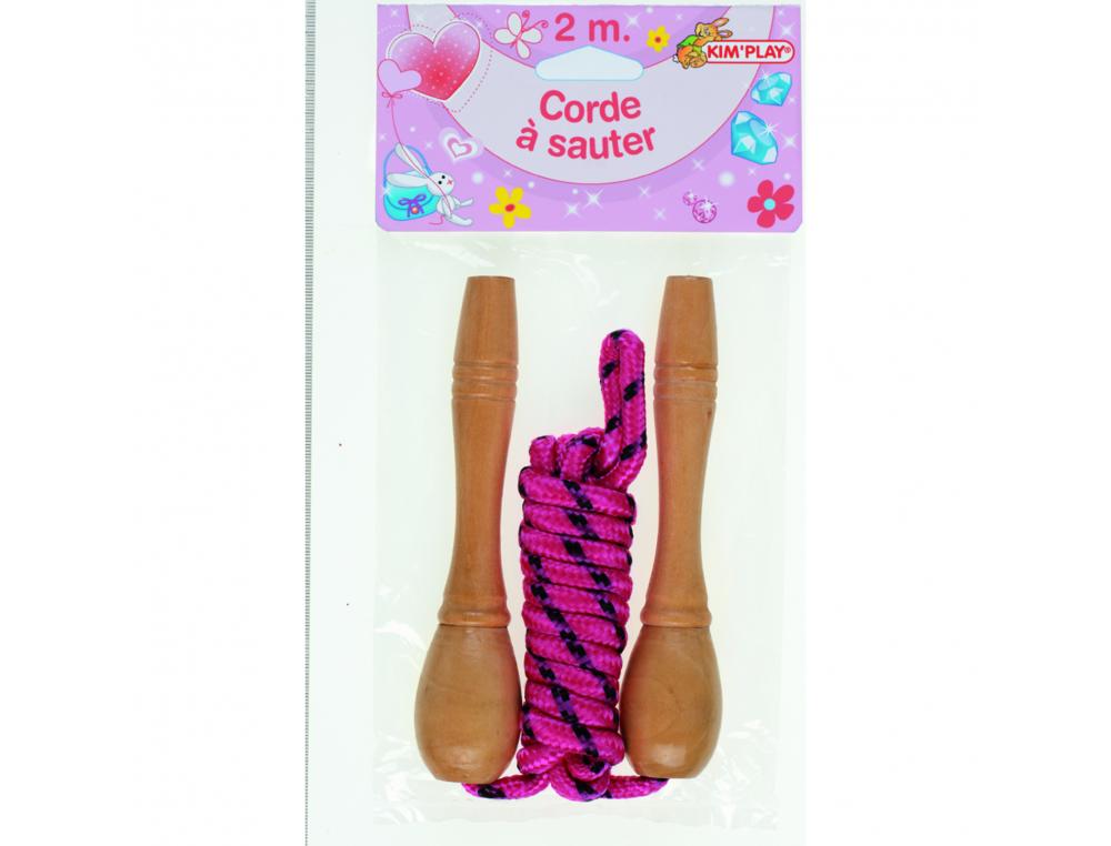 ELASTIQUES CORDES A SAUTER KIM PLAY CORDE A SAUTER POIGNEES BOIS 2M