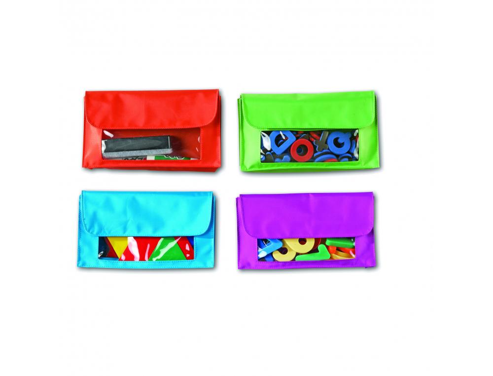 POCHETTE MAGNETIQUE LEARNING RESOURCES EN NYLON CAPACITE   350G 23X14CM COLORIS ASSORTIS LOT DE 4