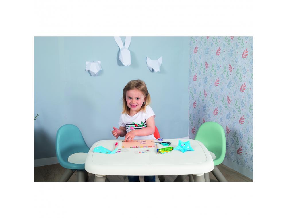 TABLE ENFANT SMOBY TOYS EN PLASTIQUE PIEDS SOUFFLES 4 ENFANTS UTILISATION INTERIEURE 76X52X45CM
