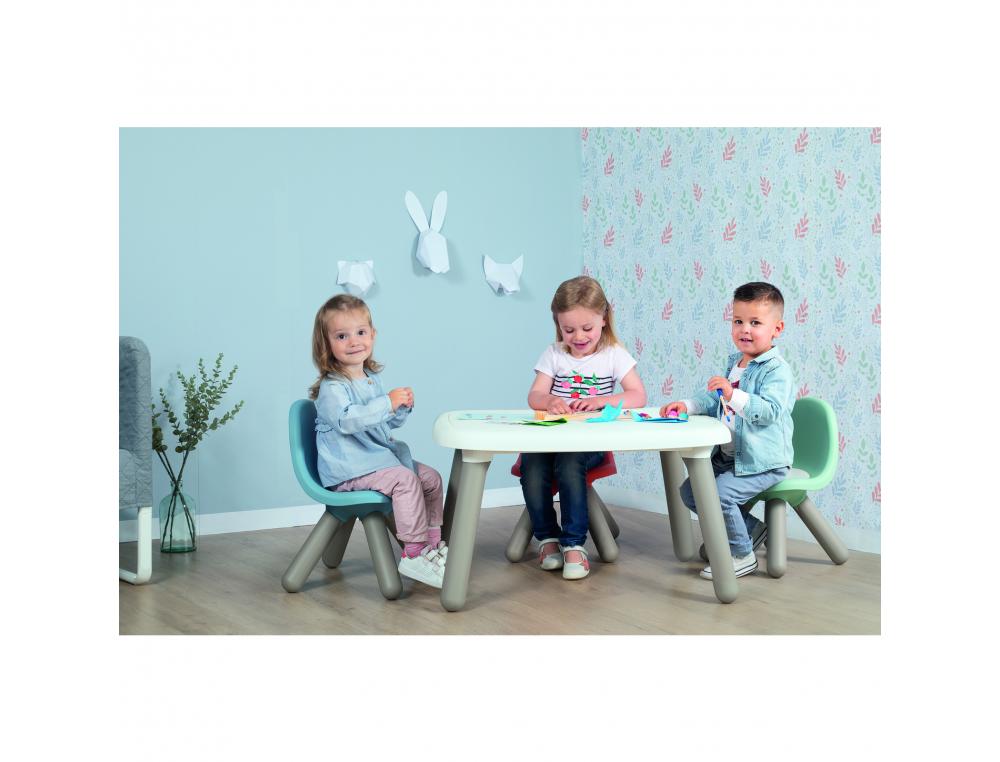 TABLE ENFANT SMOBY TOYS EN PLASTIQUE PIEDS SOUFFLES 4 ENFANTS UTILISATION INTERIEURE 76X52X45CM