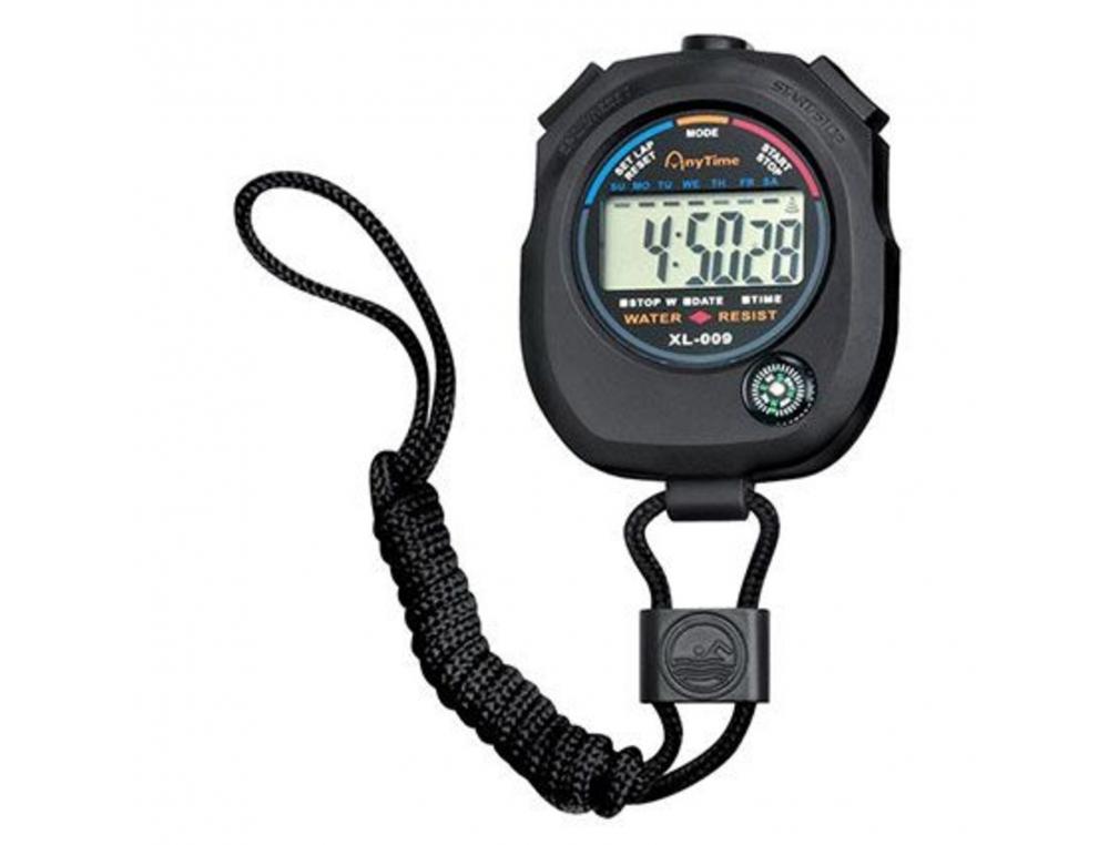 CHRONOMETRE WONDAY DIGITAL ETANCHE 1/100EME SECONDE HORLOGE-CALENDRIER-ALARME COLORIS NOIR