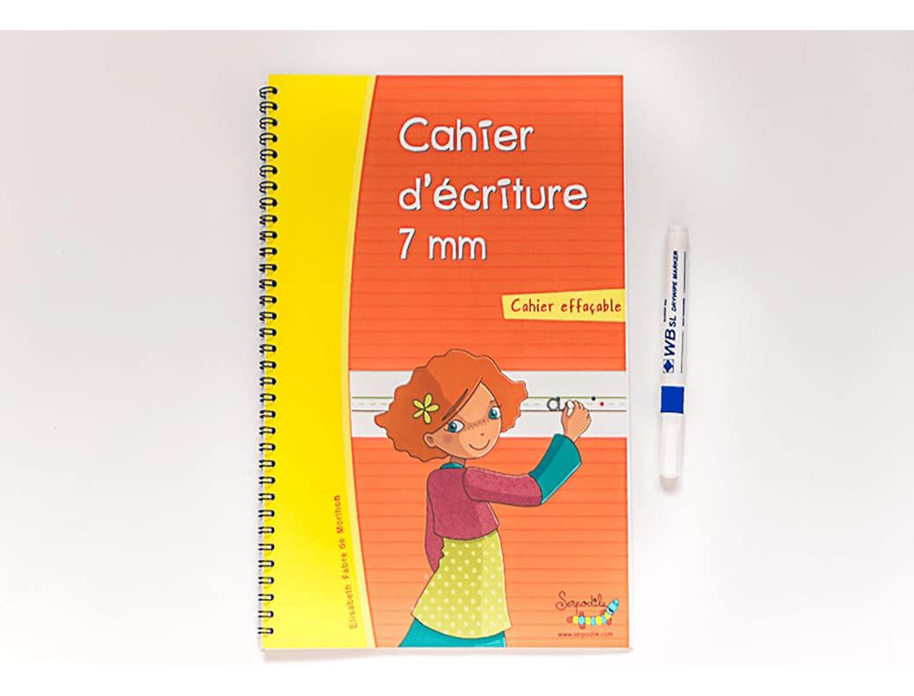 CAHIER ENTRAINEMENT HAMELIN SERPODILE CAHIER D ECRITURE CURSIVE DOUBLE LIGNE 7MM A4 44 PAGES AVEC STYLO