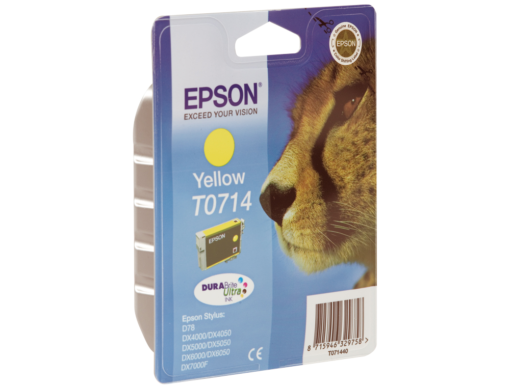 CARTOUCHE EPSON T0714 JET D'ENCRE C13T07144010 COULEUR JAUNE 405P