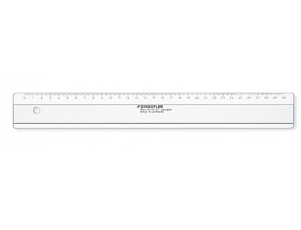RÈGLE PLATE STAEDLER MARS PLEXIGLAS 30CM BORDS ANTI-TÂCHES 1 BISEAU GRAVÉ INEFFAÇABLE