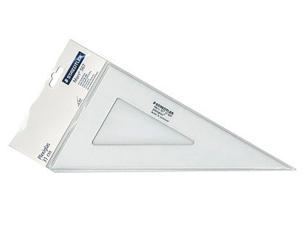 ÉQUERRE STAEDLER MARS PLEXIGLAS NON GRADUÉE 60 DEGRÉS 31CM BORDS ANTI-TÂCHES 1 BISEAU GRAVÉ INEFFAÇABLE