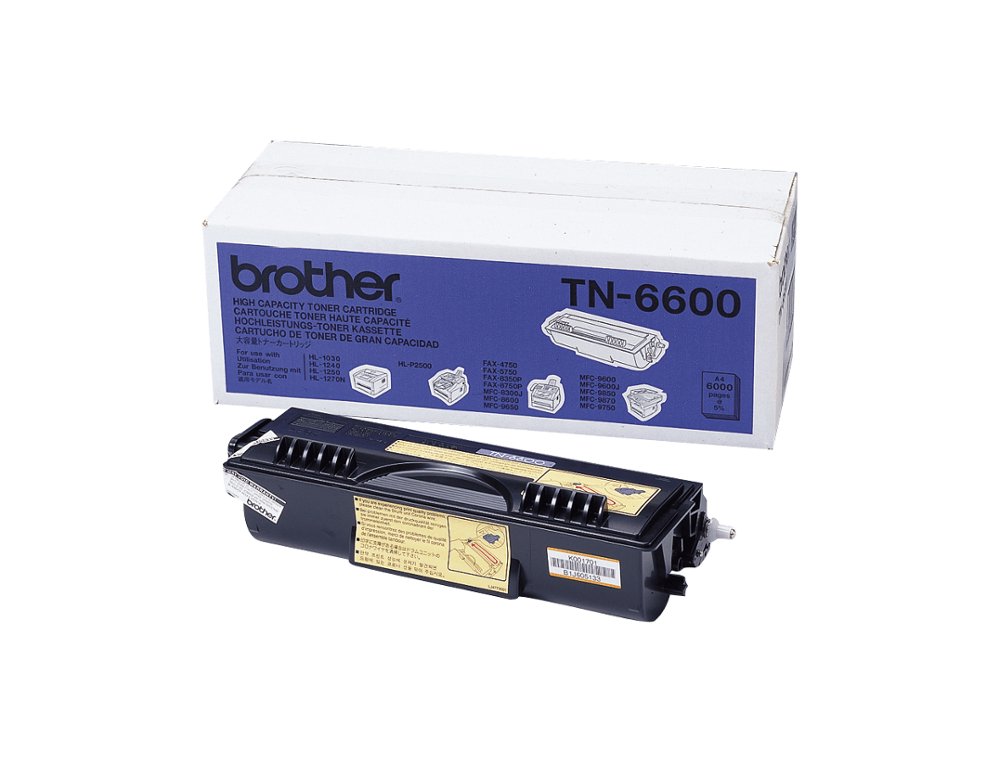 TONER LASER BROTHER TN6600 COULEUR NOIR HAUTE CAPACITÉ 6000P