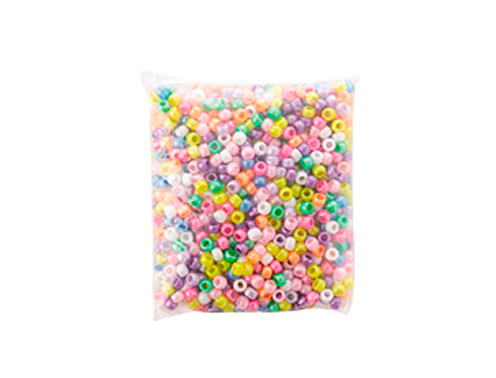PERLE PLASTIQUE NACRÉE ARRONDIE DIAMÈTRE 9MM COLORIS ASSORTIS SACHET 1000 UNITÉS