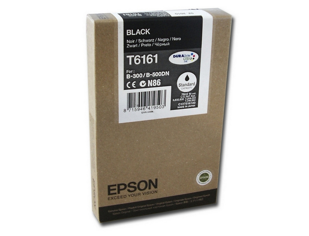 CARTOUCHE EPSON T6161 JET D'ENCRE C13T616100 COULEUR NOIR 3000P
