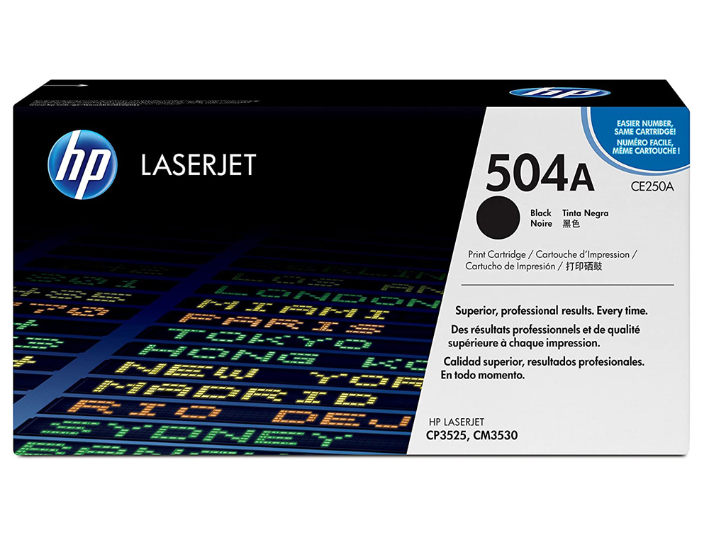 TONER LASER HP 504A CE250A COULEUR NOIR 5000P