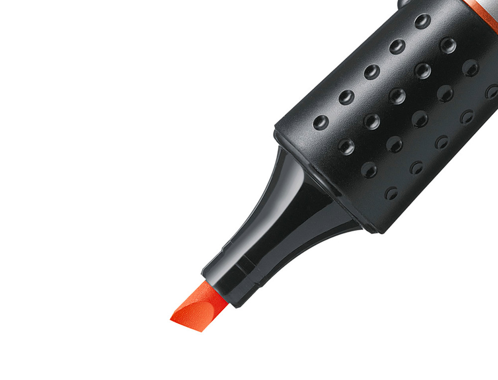 SURLIGNEUR STABILO LUMINATOR DESIGN FUTURISTE FORME FUSELÉE CORPS TRANSPARENT LONGUE DURÉE COULEUR ORANGE