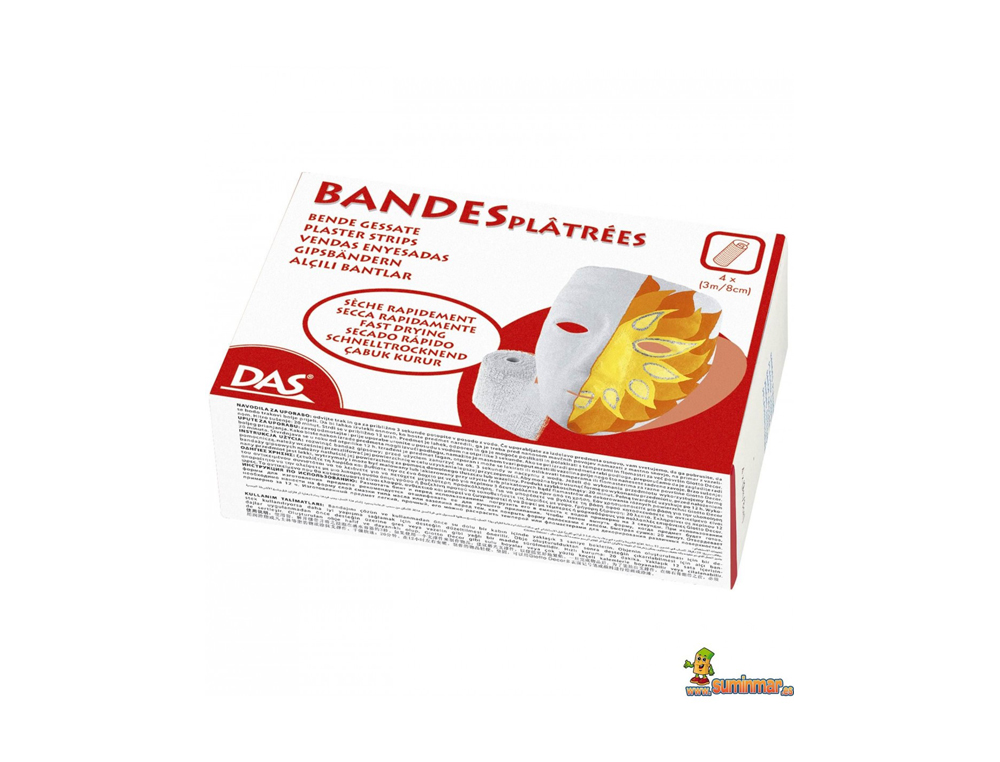BANDE PLÂTRÉE DAS 8CMX3M BOÎTE 4 UNITÉS
