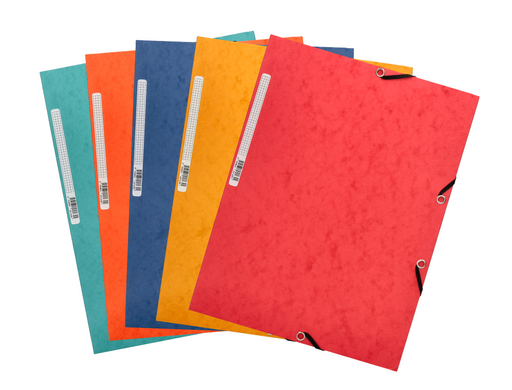 CHEMISE Q-CONNECT CARTE LUSTRÉE 375G POUR DOCUMENTS A4 320X243MM 3 RABATS COLORIS ASSORTIS