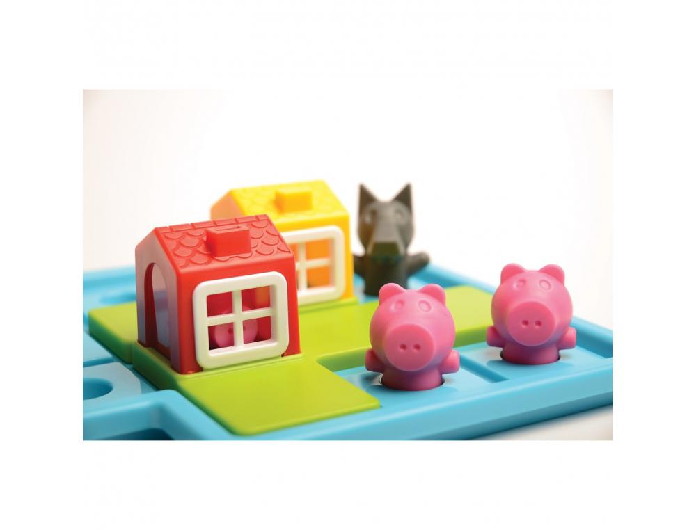 JEU INTERDACTA LES 3 PETITS COCHONS 1 PLATEAU + 3 MAISONS + 3 COCHONS + 1 LOUP + 1 LIVRET + 1 LIVRE AVEC LE