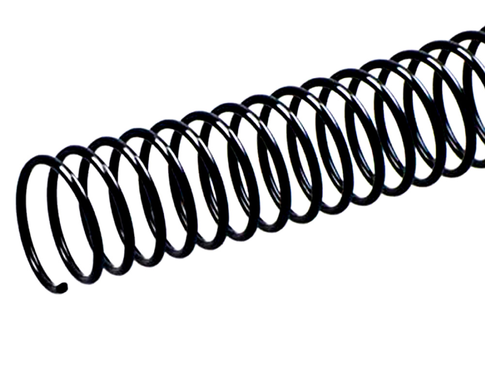 SPIRALE Q-CONNECT MÉTALLIQUE RELIEUR PAS 4:1 80F CALIBRE 1MM DIAMÈTRE 12MM COLORIS NOIR BOÎTE 200 UNITÉS