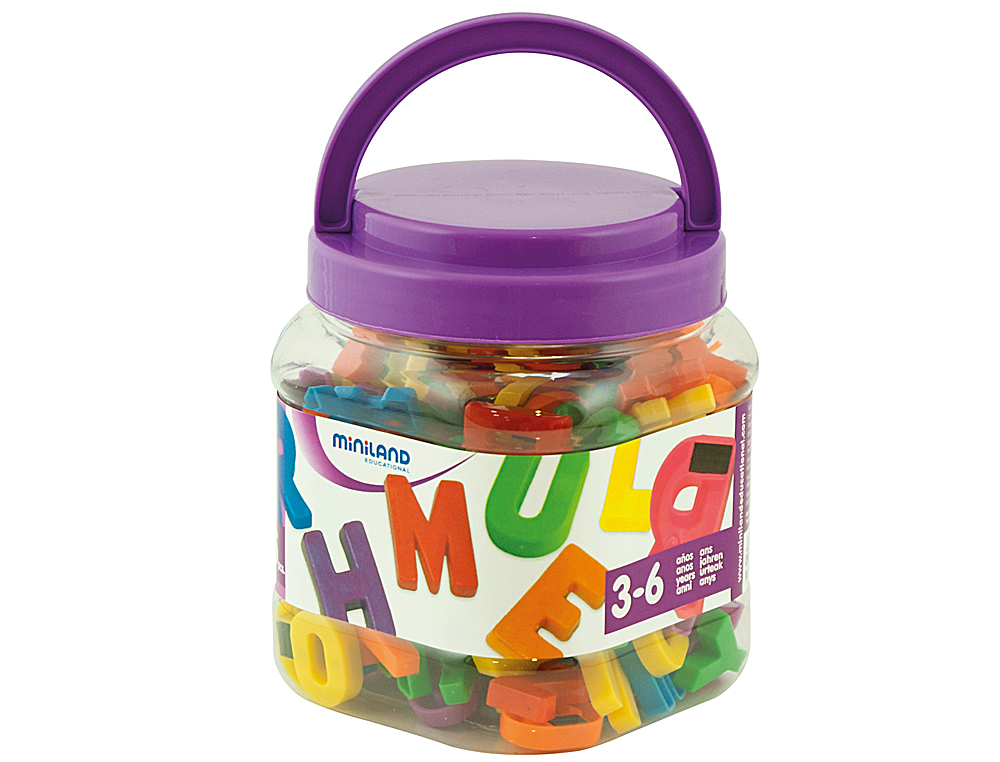 JEU MINILAND LETTRES MAJUSCULES MAGNTIQUES POT DE 154 PICES