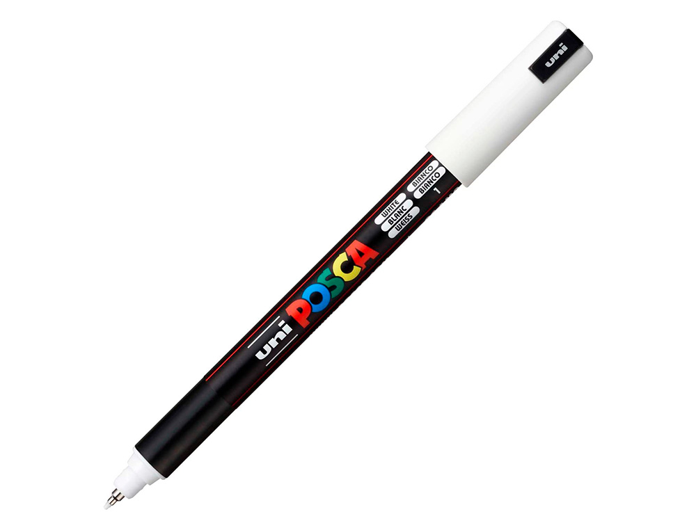 MARQUEUR POSCA PC1MR BASE EAU POINTE CALIBREE EXTRA FINE 0,7MM BLANC SANS/ODEURS/ALCOOL/SOLVANT TOUS