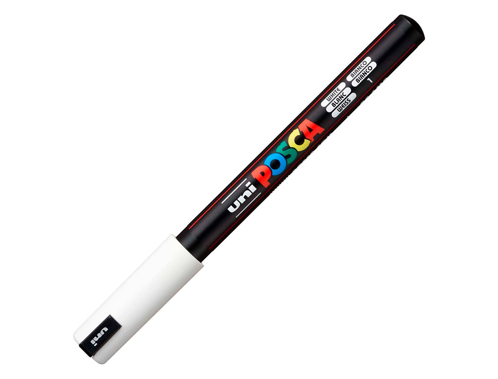 MARQUEUR POSCA PC1MR BASE EAU POINTE CALIBREE EXTRA FINE 0,7MM BLANC SANS/ODEURS/ALCOOL/SOLVANT TOUS