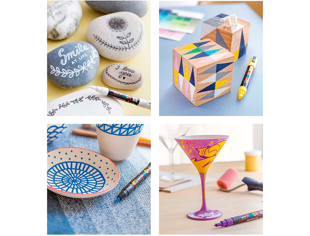 MARQUEUR POSCA PC1MR BASE EAU POINTE CALIBREE EXTRA FINE 0,7MM BLANC SANS/ODEURS/ALCOOL/SOLVANT TOUS