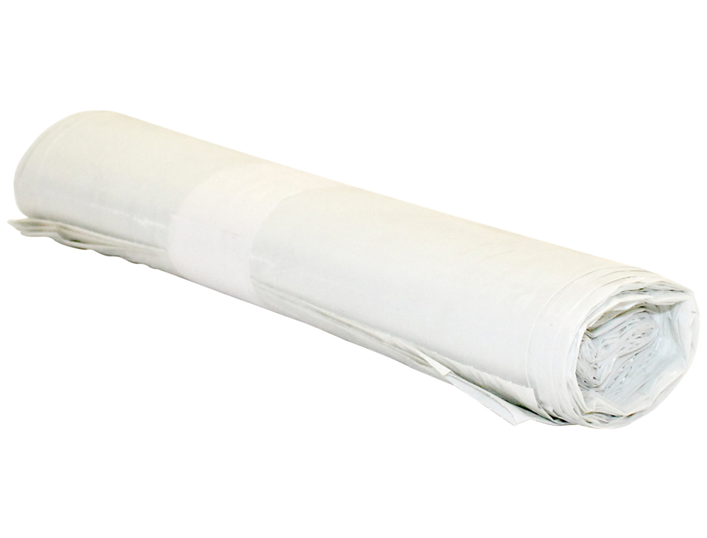 SAC POUBELLE INDUSTRIEL 85X105CM CALIBRE 110 CAPACITÉ 100L COLORIS BLANC ROULEAU 10 UNITÉS