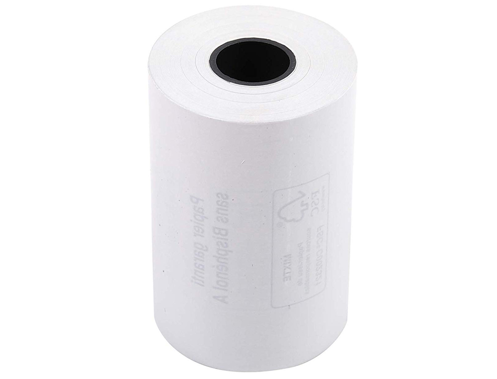 BOBINE THERMIQUE EXACOMPTA TICKETS CARTE BANCAIRE 1 PLI SANS BPA 57X40MM MANDRIN 12MM MTRAGE 18M LOT DE 10 ROULEAUX