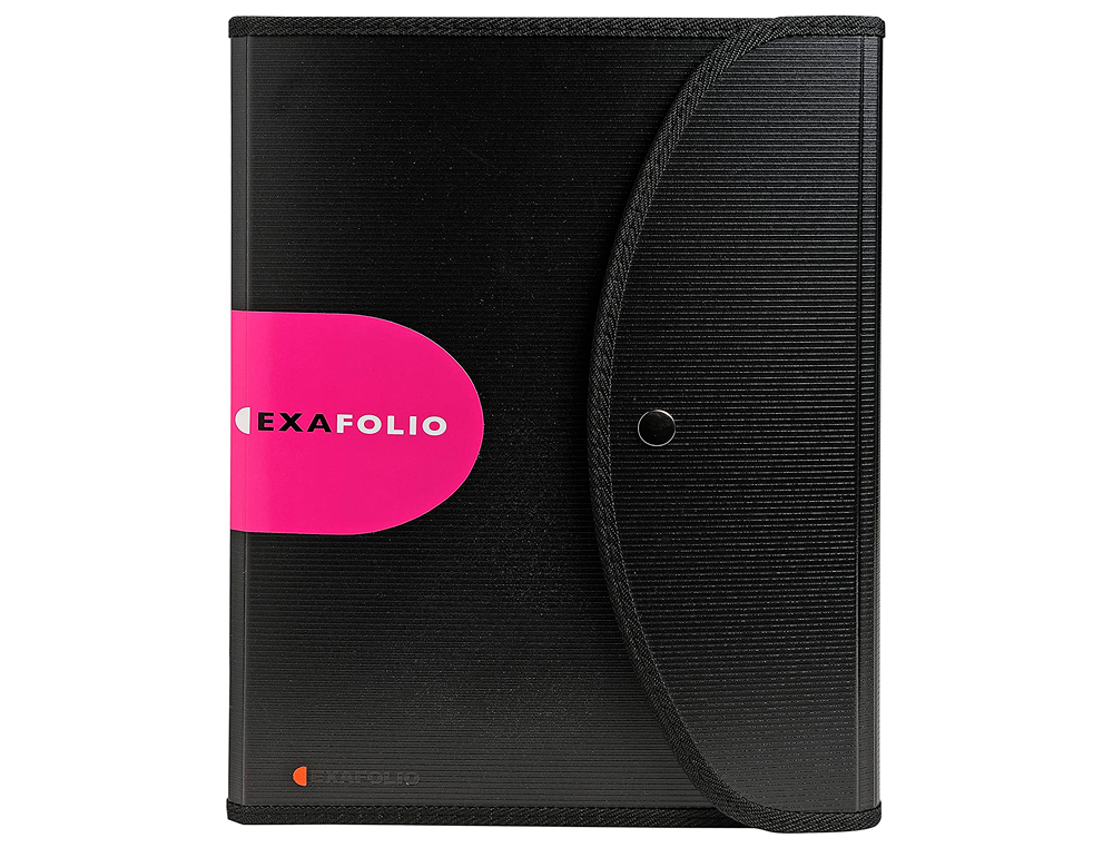 CONFÉRENCIER EXACOMPTA EXAFOLIO POLYPROPYLÈNE 6 COMPARTIMENTS ONGLETS BLOC-NOTES PORTE-STYLO 33X25,5CM NOIR