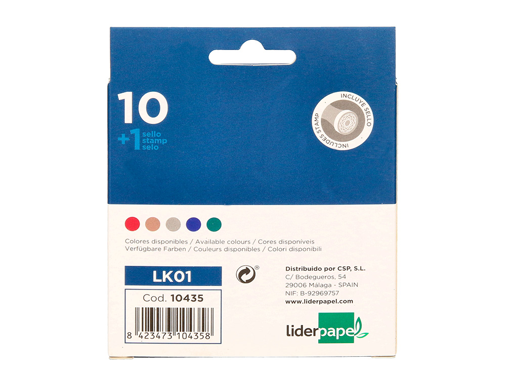 CIRE CACHETER LIDERPAPEL SCEAU INCLUS COLORIS ASSORTIS - BOITE DE 10 BATONS DE 12G