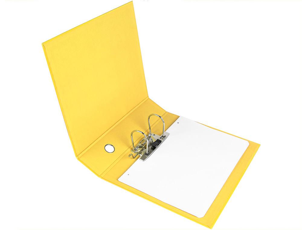 CLASSEUR LEVIER LIDERPAPEL A4 COLOR SYSTEM CARTON REMBORD 1,9MM COMPRESSEUR MTALLIQUE DOS 80MM BOTE JAUNE