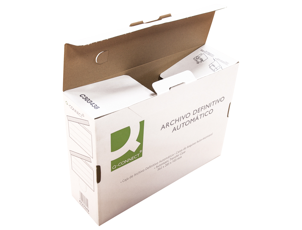 BOITE CLASSEMENT Q-CONNECT CARTON RECYCLE ONGLET DE VERROUILLAGE 255X360X100MM