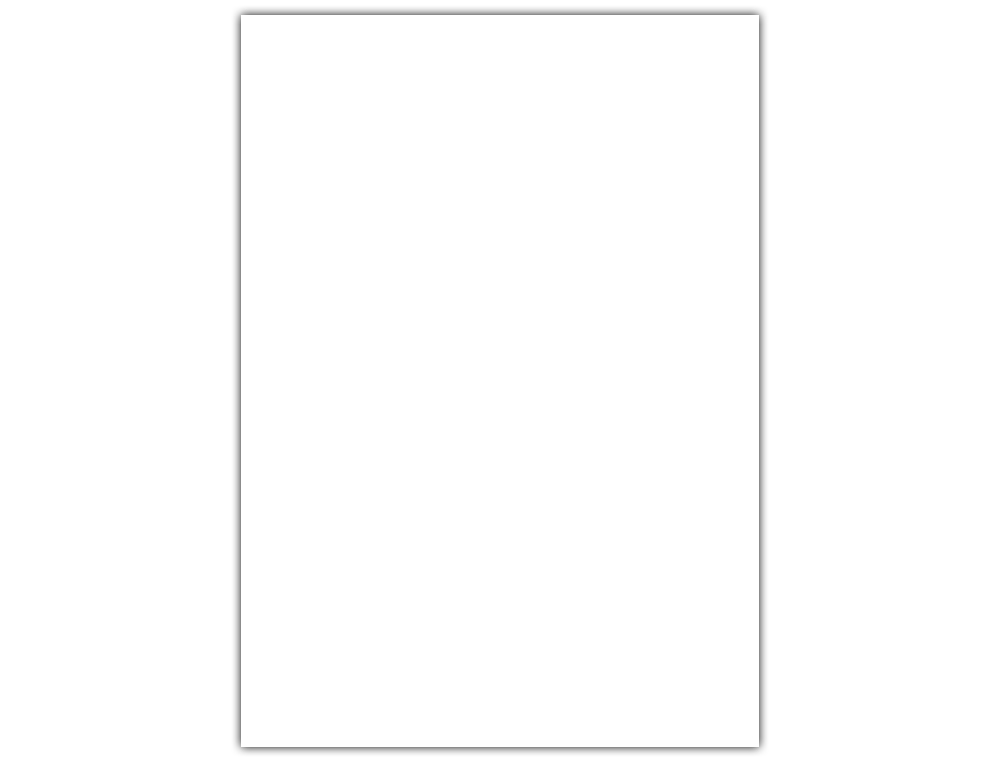 PAPIER CARTONNE LIDERPAPEL 50X65CM 180GR COLORIS BLANC PAQUET 25 FEUILLES