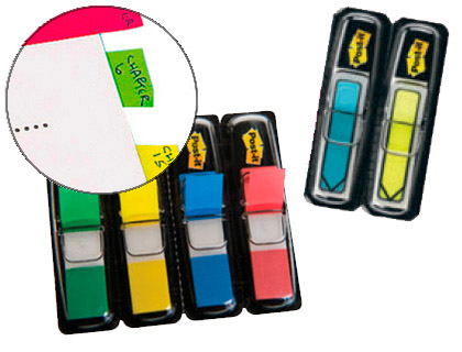 MARQUE-PAGES POST-IT MINI INDEX TROIT 12X44MM LOT 8X35F + 2 DISTRIBUTEURS 24 MARQUE-PAGES TROITS FLCHE OFFERTS