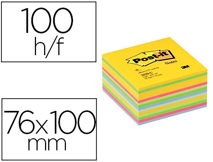 BLOC-NOTES POST-IT CUBE SUPER STICKY 76X76MM COLORIS        ASSORTIS 450F